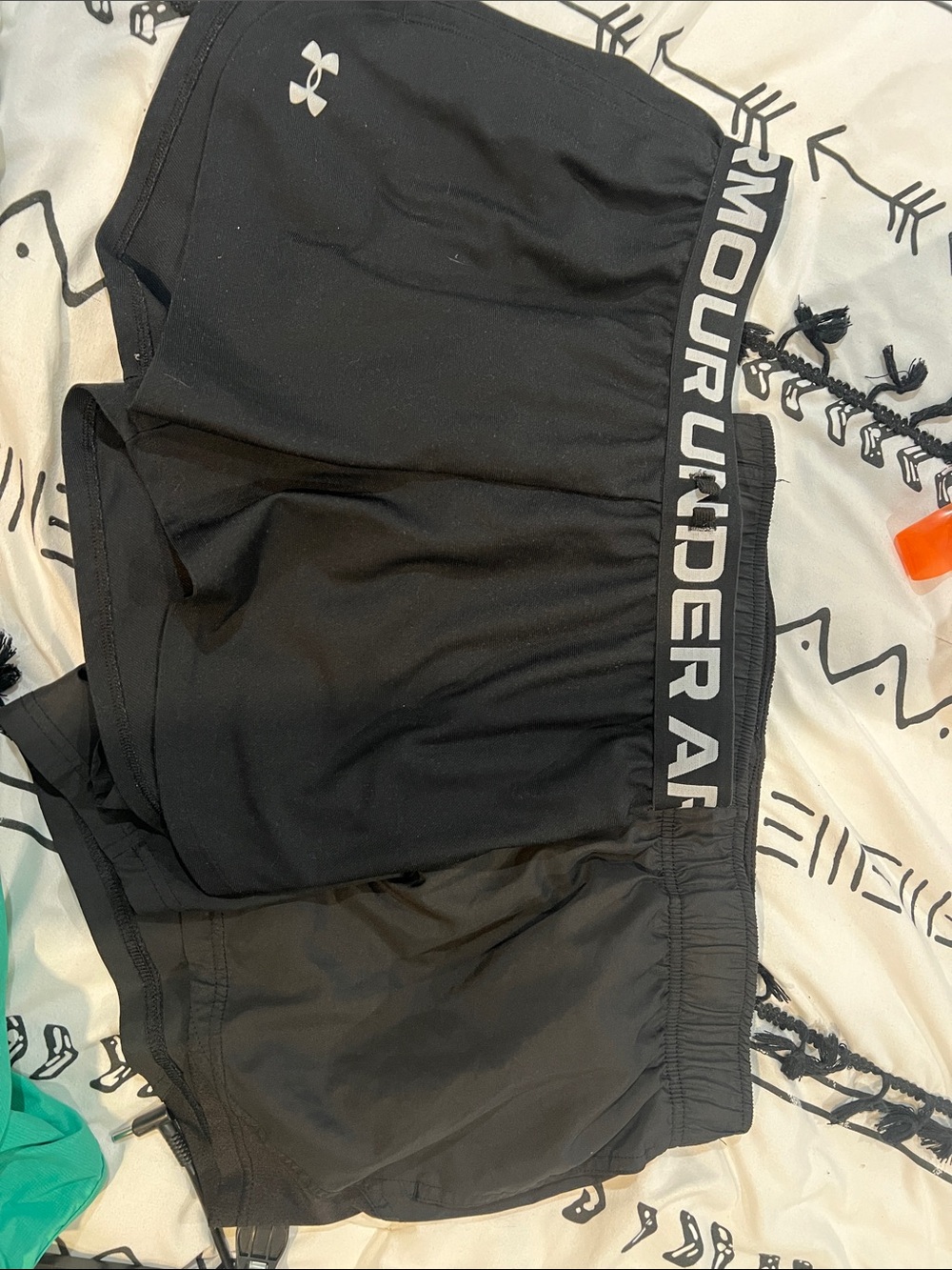 Under Armour Black Women's Running Shorts with White Logo